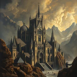 an intricate oil painting of anor londo from dark souls, very detailed, davinci, vermeer, rembrandt