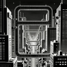 cyberpunk city side scroller, level design, retro, no characters, megadrive, high contrast, deep focus, turnaround, highly detailed, dramatic lighting, digital painting, artstation, concept art, matte, sharp focus, greg rutkowski, moebius, illustration