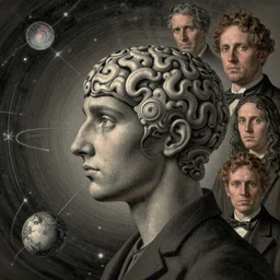 beautiful portrait of intelligence of science, spatial space deformation in latent space, math art, astral plane, by tyler edlin and artgerm and dan mumford and gustave dore