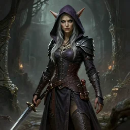 a female orc rogue | | realistic shaded, dungeon and dragons, fine details, realistic shaded lighting poster by greg rutkowski, magali villeneuve, artgerm, jeremy lipkin and michael garmash and rob rey