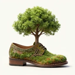 a shoe with a tree inside, concept art,digital art