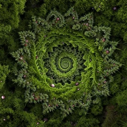 a psychedelic fractal moss universe, hyperdetailed depth and contrast