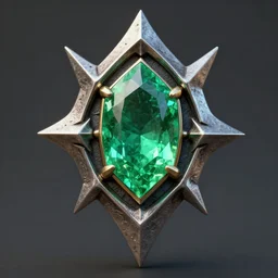 epic metal amulet with a glowing emerald, highly detailed, concept art, beautiful, octane render, realistic, unreal engine, sharp focus