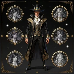 character creation concept, magician, intelligence stats, cosmic, intricate, elegant, highly detailed, pompous, 8 k, - n 4