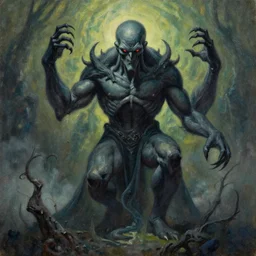 oil painting of cthulu