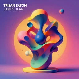 album cover design depicting modern sculpture on lsd beautiful bright colors by tristan eaton and james jean