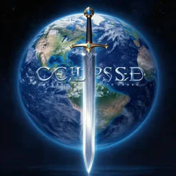 7 0's sci fi and fantasy cover art titled the colossal sword eclipsed by the earth, trending on artstation, by weta digital