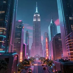 A scene from Futuristic New York 2650 rendered by Beeple synthwave style environment concept digital art unreal engine WLOP trending on artstation