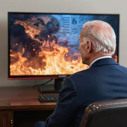 Joe Biden watching the world burn 4k