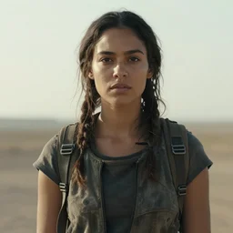 a film still of oblivion by james paick, a beautiful young mixed race woman, post apocalyptic attire, cinematic, film art of character design, matte painting, vibrant, 5 0 mm lens, behance hd, sunrise, dramatic lighting, cinematic, global illumination, deviant art, trending on artstation, bloom