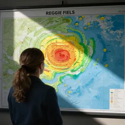 reggie fils - amie in front of a weather map