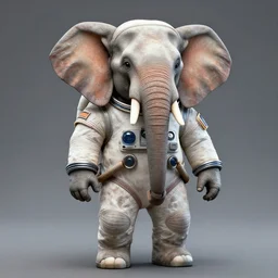 an humanoid elephant wearing spacesuit