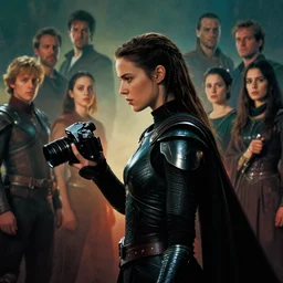 film camera : masterpiece medium side profile portrait by thomas blackshear, imogen poots as a galactic templar, dynamic lighting, matte painting, extremely emotional, cinematic moody colors, poster by hsiao ron chen, ilya kuvshinov, magali villeneuve, artgerm, jeremy lipkin and michael garmash and rob rey, christophe vacher