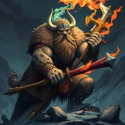 viking beast bear slayer, thunder god, trending on artstation, anime 4 k