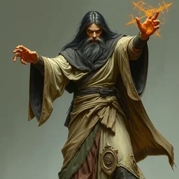 a dark haired pale elf sorcerer, full body concept character by bob eggleton, trending on artstation