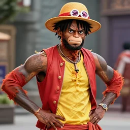 Lebron James cosplay as Monkey D Luffy, detailed digital art, colourful masterpiece beautiful beautiful beautiful