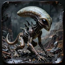 wet plate photography alien creature, giger, beksinski, barlowe