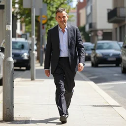 mr. bean walks down a street on a sunny day by tarsila do amaral