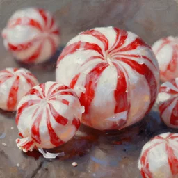 peppermint candy, cinematic shot, oil painting by jama jurabaev, extremely detailed, brush hard, artstation, for aaa game, high quality, brush stroke