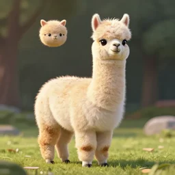 alpaca oroboro with 1 2 legs, suuuuper cute and fluffy, realistic 3 d rendering, 2 0 2 3