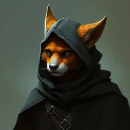 a khajiit thieve with orange fur, cloaked and hooded, concept character by ilya repin and jason edmiston, trending on artstation