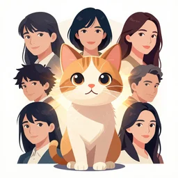a small cat with thumb up, clean cel shaded vector art. shutterstock. behance hd by lois van baarle, artgerm, helen huang, by makoto shinkai and ilya kuvshinov, rossdraws, illustration, portrait, artgem