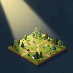 isometric infographic by Wes Anderson