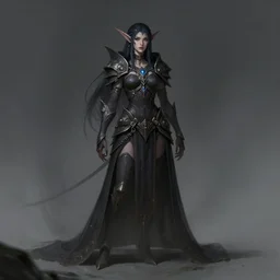 dark fantasy female, sylvannas, fullbody view, wide angle view, highly detailed, qichao wang, artgerm, cushart krenz, zeronis, trending on artstation, soft light, sharp edges, illustration, character design, concept art