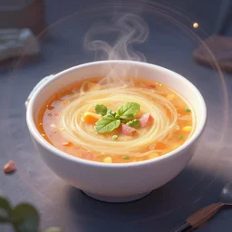 a bowl of soup that is also a portal to another dimension, digital art