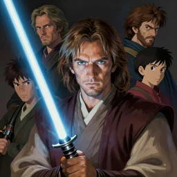 francois cluzet dressed like a master jedi with a light saber, art by studio ghibli and j. c. leyendecker and greg rutkowski and artgerm and ilya kuvshinov, portrait, d & d, fantasy, highly detailed, digital painting, headshot, trending on artstation, concept art, sharp focus, illustration
