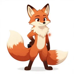 cartoon anthropomorphic vixen ( female fox ), a typical furry character