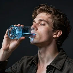 man drink x - ray