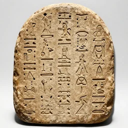 bizarre hieroglyphics language on an ancient tablet