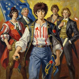 baroque oil painting of anime key visual concept art of a communist usa in the 1 9 5 0 s, acrylic painting, trending on pixiv fanbox, palette knife and brush strokes, style of makoto shinkai jamie wyeth james gilleard edward hopper greg rutkowski studio ghibli genshin impact