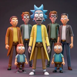 hyperrealistic rendering, rick sanchez by donato giancola and greg rutkowski and wayne barlow and zdzisław beksinski, product photography, action figure, sofubi, studio lighting, colored gels