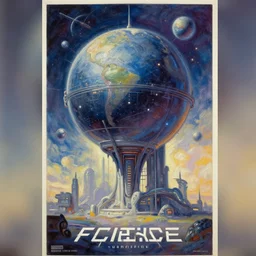 science - fiction futuristic poster, oil painting by george tooker