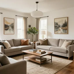 a typical American living room from 2040