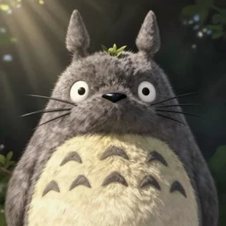 portrait of real life totoro, hyperrealistic, very detailed fur, sharp focus, fine lines, fine art, soft colors, in rays of sunlight, environmental background, detailed painting by mark arian, artgerm, bastien lecouffe - deharme