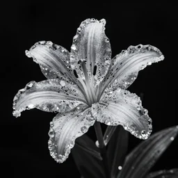 a lily made of solid crystal