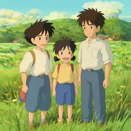 countryside, cute boys, in the style of studio ghibli, j. c. leyendecker, greg rutkowski, artgerm