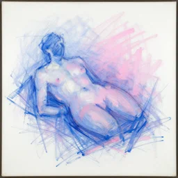 starvingvariation painting de kooning thin scribble on white canvas, blue and pink shift, martha jungwirth sketch, drawn by yves tanguy, oil on canvas, thick impasto