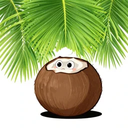 the coconut leaves, good shade it gives,, silly, coconut, cartoon,