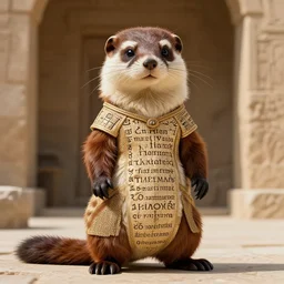 my fursuit is clad in the esoteric gnostic script of the library of hammurabi but my fursona is a weasel ( a stoat to be exact )