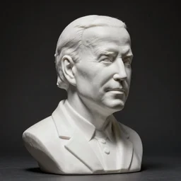 white ceramic phrenology bust of a bald joe biden