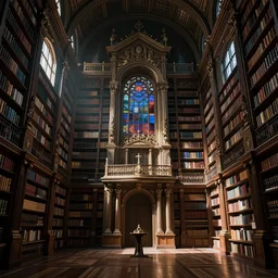 Klementinum National Library. in cyberpunk style by Vincent Di Fate