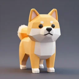Low-poly 3d render of Shiba Inu