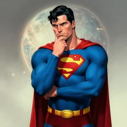 Superman pondering his Orb by Todd Lockwood