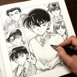 hattori heiji, pen and ink, intricate line drawings, by craig mullins, ruan jia, kentaro miura, greg rutkowski, loundraw