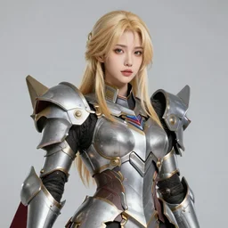 studio portrait of lawful good colorful female holy mecha paladin absurdly beautiful, elegant, young pretty blonde gravure idol, ultrafine hyperrealistic detailed face illustration by kim jung gi, irakli nadar, intricate linework, sharp focus, bright colors, matte, octopath traveler, unreal engine 5 highly rendered, global illumination, radiant light, intricate environment