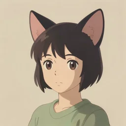 a women with cat head, by Makoto Shinkai and thomas kinkade, Matte painting, trending on artstation and unreal engine